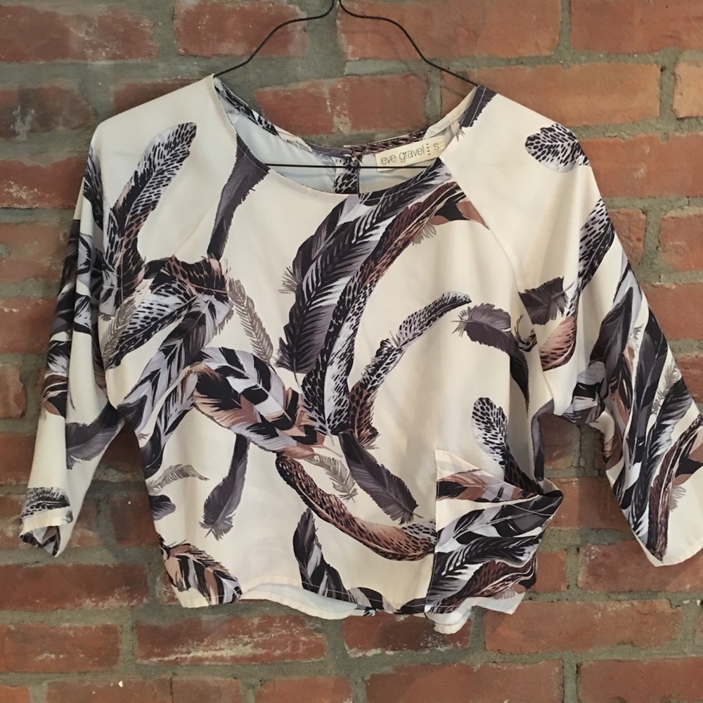 Feather crop blouse